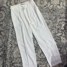 Tapered White Trousers In White. Flowy Fabric. Size M White Trousers, Flowy Fabric, Jumpsuit Trousers, Pant Jumpsuit, Color White, Pants For Women, Trousers, Pants, Fabric