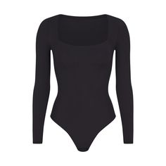 FITS EVERYBODY LONG SLEEVE SQUARE NECK BODYSUIT | ONYX - FITS EVERYBODY LONG SLEEVE SQUARE NECK BODYSUIT | ONYX Seamless Long Sleeve Elastane Bodysuit, Long Sleeve Seamless Elastane Bodysuit, Chic Long Sleeve Bodysuit With Minimal Stretch, Chic Seamless Long Sleeve Bodysuit, Chic Long Sleeve Seamless Bodysuit, High Stretch Square Neck Bodysuit, High Stretch Elastane Bodysuit With Square Neck, Stretch Square Neck Bodysuit For Night Out, Square Neck Bodysuit