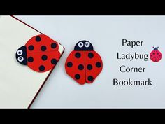 paper ladybug corner bookmarks are displayed on a table