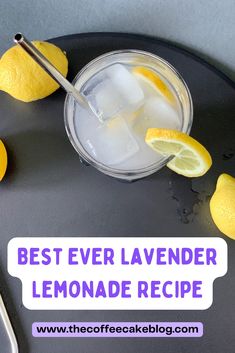 A glass of lavender lemonade garnished with sliced lemons and surrounded by whole lemons. Pop Alternatives, Kiddie Cocktails, Lemonade Lavender, Homemade Booze, Easy Lemonade Recipe, Lavender Recipes, Drinks Smoothies, Summer Coolers