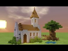 Minecraft Medieval Church, Minecraft Lantern, Minecraft Town, Cottagecore Minecraft, Minecraft Banner Designs