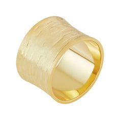 Enhance your outfit with the chic style of this 18k gold over sterling silver diamond-cut cigar band ring. Click on this JEWELRY & WATCHES GUIDE to learn about fit, styles, materials and more!RING DETAILS Width: .55 in. Metal: 18k gold over sterling silver Packaging: boxed   Size: 7. Color: Yellow. Gender: female. Age Group: adult. Luxury Hammered Wide Band Jewelry, Gold Hammered Wide Band Ring For Formal Occasions, Elegant Hammered Wide Band Ring, Formal Hammered Wide Band Jewelry, Formal Hammered Wide Band Ring, Elegant Hammered Wide Band Ring For Anniversary, Gift Diamond Cut Wide Band Ring, Formal Hammered Jewelry With Thick Band, Formal Hammered Thick Band Jewelry