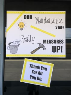 a sign that says our maintenance staff is really important