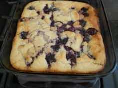 a blueberry cobbler sitting on top of an oven