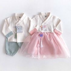 "♡ 100% Cotton ♡ *Norigae/tassel not included* ♡ Made in Korea  ♡ Boys: 2 piece hanbok set / Girls: 1 Piece hanbok ♡ Perfect for spring, fall and winter. ♡ For casual wear & special events!  ♡ Pair with a cool pair of shoes and get ready for many compliments. Your baby will stand out everywhere he goes with this beautiful hanbok! ♡ Refer to sizing chart for measurements.  The hanbok is typically worn for \"dol\" or \"dol-janchi\" which is the baby's first birthday.  Dol-janchi is a celebration t White Long Sleeve Hanbok For Spring, Beautiful Hanbok, Bless The Child, Baby's First Birthday, Blue Boy, Girls Clothing Sets, 100th Day, Sewing Clothes, Sizing Chart