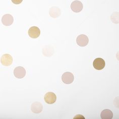 gold and pink polka dot wallpaper on white background with copy space in the middle