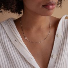 Make a subtle yet personalized statement with our Sideways Initial Necklace, a fashionable accessory that adds a touch of charm to any look. Designed with care and attention to detail, it's the perfect way to showcase your initials or a special letter close to your heart ♡ Material: High Quality Solid 925 Sterling Silver Finish: Sterling Silver ∙ 18K Gold ∙ Rose Gold Dimensions: ~7mm letter height Design will come in all capital letters unless specified otherwise Size: The total necklace length Classic Silver Name Necklace With Delicate Chain, Classic Silver Initial Necklace With Delicate Chain, Personalized Silver Minimalist Chain Necklace, Everyday Trendy Initials Name Necklace, Trendy Everyday Initials Name Necklace, Trendy White Gold Chain Necklace Gift, Trendy White Gold Chain Necklace For Gift, Classic Initial Pendant Necklace With Box Chain, Initials Pendant Chain Necklace As Gift