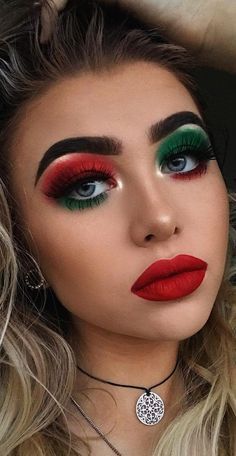 Winter Make Up, Xmas Makeup, Make Up Designs, Drag Make-up