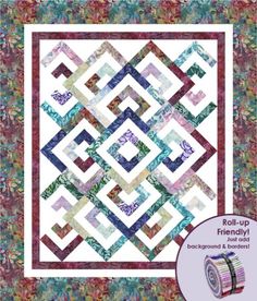 a quilted pattern with the words roll - up friendly on it and an image of a