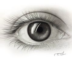 a drawing of an eye with long eyelashes