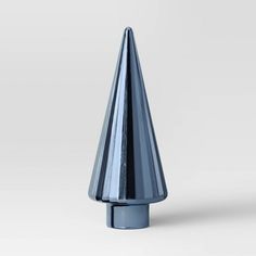 a silver cone shaped object on a white background