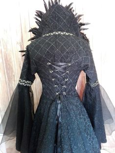 Queen Costume of Once Upon a Time | Etsy Fitted Black Corset Dress For Fantasy Events, Black Overbust Costume For Costume Party, Fitted Gothic Victorian Ball Gown Dress, Fitted Black Corset For Fantasy Events, Black Fitted Corset For Fantasy Events, Wedding Bodice With Boned Black Bodice, Wedding Bodice With Boned Structure, Black, Wedding Black Boned Bodice, Gothic Victorian Ball Gown For Costume Party