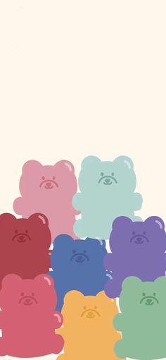 a group of teddy bears sitting next to each other