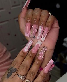 Long Things, Tech Education, Pink Ombre Nails, Drip Nails, Simple Acrylic Nails