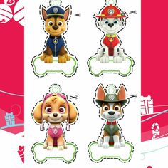 the paw patrol keychains are designed to look like puppies and firemen