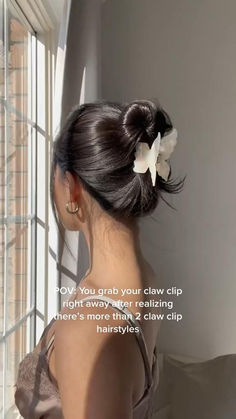 Cute Claw Clip Hairstyles, Claw Clip Hairstyles, Hairstyles Trendy, Hair Tips Video, Hair Tutorials Easy, Peinados Fáciles Para Cabello Corto, Hair Stylies, Hair Up Styles