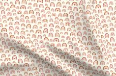 an image of a white and red wallpaper with small rainbows on the side