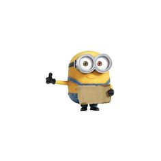 a cartoon minion holding a piece of paper