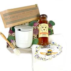 The French Bee gift box featuring the Le Creuset Honey Pot - ekuBOX Bellocq Tea Atelier, Bellocq Tea, Savannah Bee Company, Orange Blossom Honey, Tea Varieties, Ceylon Tea, Honey Dipper, Le Creuset Stoneware, Gift Box Birthday