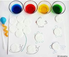 an art project for kids with watercolors and paper cutouts to look like animals