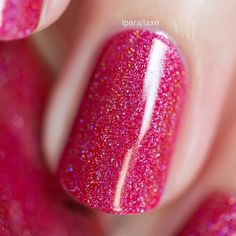 ILNP Nail Polish - Closure Pink Holographic Nails, Ilnp Nail Polish, Red Holographic, Cheetah Nail Designs, Beautiful Nail Polish, February Nails, Summer Toe Nails, Holographic Nail Polish, Burgundy Nails