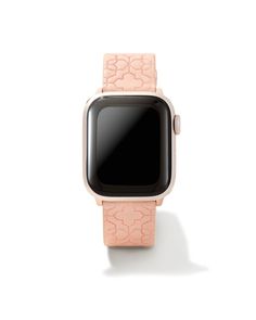 Designed to fit your Apple Watch and Samsung Galaxy Watch, the Filigree Blush Leather Watch Band with Rose Gold Tone Stainless Steel is crafted with genuine Italian leather in luxurious shades and features our signature logo as a pattern, right on the band. Finished with color-coordinated Stainless Steel hardware for an elevated look, this watch band will bring a subtle pop of color to your bracelet stack. To switch up your bands, simply press down on the easy release mechanism and then align ea Leather Watch Band, Samsung Galaxy Watch, Apple Watch Series 1, New Bands, Leather Watch Bands, Black Watch, Apple Watch Series, Bracelet Stack, Signature Logo