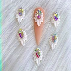 Nail Art Design On Natural Nails, 5d Flower Nails, 3d Nail Art Designs Acrylics, 3d Art Nail Designs, 3 D Nails Designs, Acrylic Flowers On Nails, 3d Nail Flowers Acrylics, 4d Nail Art, 3d Flowers Nails