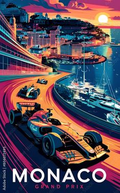 the monaco grand prix race poster