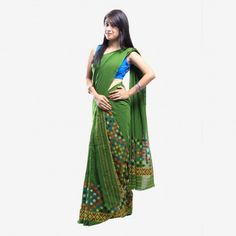 Assamese Traditional Mekhela Chador__ Shop on OnlinePlus______Miri Diamond Olive Green Mekhela Chador Set with Blouse Piece Olive Green, Halter Dress, Blue, Beauty