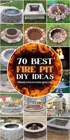 fire pit made out of bricks with the words 70 best fire pit diy ideas