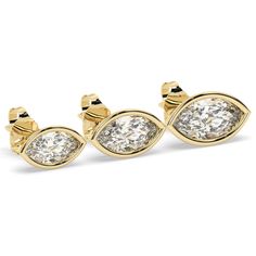 Elevate your style with our dainty Marquise Diamond Stud Earrings. Crafted in 14k gold with a bezel setting, these exquisite earrings feature marquise-shaped diamonds ranging from 0.10 to 0.50 ct. Perfect for birthdays and bridal gifts, these diamond studs make a stunning addition to any jewelry collection and a meaningful gesture for special occasions. Alternatively, choose from our options of lab-grown diamonds or dazzling moissanites at three different price points to fit your unique preferen Classic 14k Gold Earrings With Diamond Eyes, Classic White Gold Earrings With Diamond Eyes, Formal Diamond Earrings With Diamond Eyes, Formal White Gold Earrings With Diamond Eyes, 14k White Gold Earrings With Diamond Eyes, White Gold 14k Diamond Eyes Earrings, Marquise Diamond Cut Yellow Gold Earrings, 14k Gold Diamond Earrings With Diamond Eyes For Anniversary, Classic Diamond Earrings With Diamond Eyes For Formal Occasions