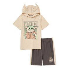 This 2-piece is too fun! Inspired by Baby Yoda, this outfit set features a hoodie and coordinating shorts. Mix and match to incorporate a playful side to an array of looks! Size: 4.  Color: Gray.  Gender: male.  Age Group: infant. Baby Yoda Costume, Yoda Costume, 2 Piece Outfit Set, Yoda Shirt, Pull On Shorts, 2 Piece Outfit, Boys Summer Outfits, Hoodie Set, Star Wars Baby