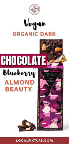 vegan chocolate bar with almonds and dark chocolate