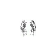 two silver angel wings on a white background