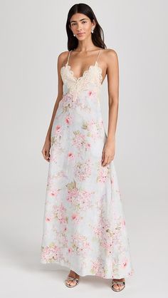 Zimmermann Halliday A-Line Maxi Dress | Shopbop Zimmermann Swimwear, Watercolor Floral Dress, Zimmerman Dress, Blue Watercolor Floral, A Line Maxi Dress, On The Dance Floor, Lace Maxi, Scalloped Lace, Fancy Outfits