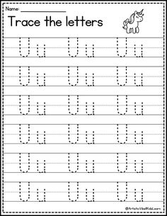 trace the letters worksheet for children to practice their handwriting and writing skills with