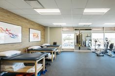 the gym is equipped with cardio machines and treadmills