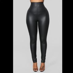 New With Tags - Fashion Nova Can’t Wait Any Longer Faux Leather Leggings In Black. High Rise. Size Xs. Black High Waist Leather Pants For Club, Black Faux Leather Leggings For Club, Black Faux Leather Club Leggings, Sleek Black Leather Pants For Club, Black Faux Leather Club Bottoms, Black Faux Leather Pants For Club, Sleek High Rise Black Leather Pants, Sleek High-rise Black Leather Pants, High Waist Black Faux Leather Leggings