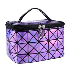 Holographic Cosmetic Bag - Wnkrs Hanging Cosmetic Bag, Travel Bag Essentials, Leather Cosmetic Bag, Leather Makeup Bag, Travel Bag Organization, Bag Women Fashion, Sac Week End, Travel Handbags, 3d Laser