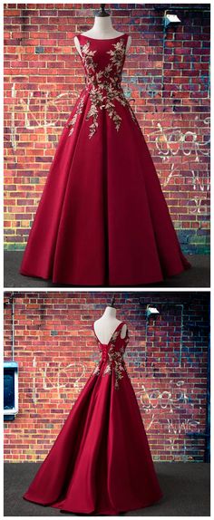 Satin Long Prom Dress, Make Your Own Dress, Sequin Prom Dresses, Dress A Line, Red Satin, Long Prom Dress, Dress 100, Chest Pad, Wine Red