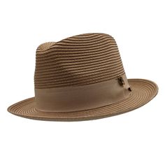 Make a statement with our eye-catching Tan   Braided Wide Brim Pinch Fedora Matching Grosgrain Ribbon Hat H42! Crafted from a lightweight polyester blend and featuring a stylishly braided pinched crown, a matching grosgrain ribbon, and a wide 2 1/2" brim, this fedora is sure to turn heads. Plus, with the addition of an elegant Montique pin, your look will truly stand out. Ready to rock the house?        Braided Hat   Matching Grosgrain Ribbon  Pinch Crown  Montique Pin  No Lining Fedora  Wide Brim  Solid Color Hat  Material: Polyester Blend   Size XL is an additional $5    H42 Tan Fedora Hat, Wide Brimmed, Grosgrain Ribbon, Fedora, The House, Braids, Ribbon, Crown, Solid Color