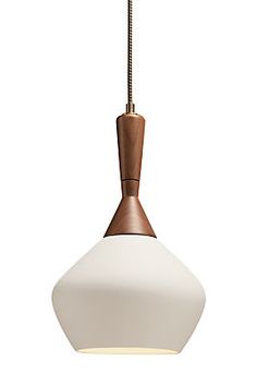 a white and brown light hanging from a ceiling