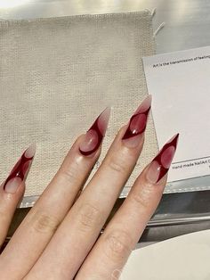 dark feminine energy ⋆ dark feminine aesthetic ⋆ femme fatale ⋆ dark coqutte ⋆ grunge aesthetic ⋆ y2k ⋆ dark aesthetic ⋆ mood board ⋆ red aesthetic ⋆ black cat energy ⋆ vampire aesthetic ⋆ stargirl Punk Nails, Goth Nails, Grunge Nails, Red Nail, Fire Nails, Funky Nails, Pretty Acrylic Nails, Chic Nails