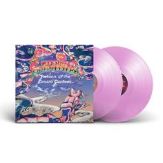 two pink vinyl records on a white background with an image of a dragon and other animals