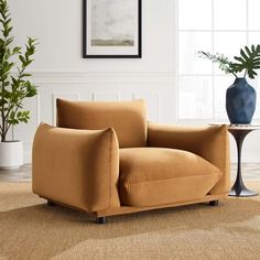 a living room scene with focus on the armrests and the seat upholstered