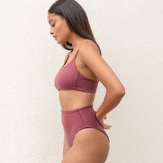 For pool days, or all the days. Is it a swim top? Is it a surf top? Is it a sports bra? Is it the best ever? Yes to all of the above. Left On Friday, Bronze Tan, Point Break, Pool Days, Plum Purple, Tan Lines, Swim Bottoms, High Leg, Color Of Life