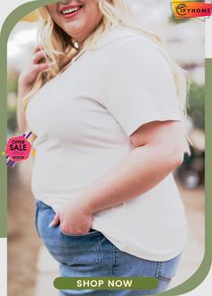 White White White Plus Size Crisscross Ribbed Knit T-shirt White Short Sleeve Knit Top With Ribbed Neckline, White Knit Top With Ribbed Neckline And Short Sleeves, White Knit Top With Ribbed Neckline, Effortless Fall Outfits, Criss Cross Top, Plus Size Top, Knitted Tshirt, Ribbed Fabric, Favorite Jeans