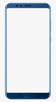 the front view of an iphone with a white screen and blue frame on it's side