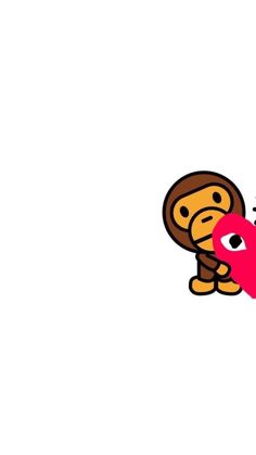 a monkey holding a heart in its paws with the word love on it's chest