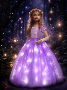 PRICES MAY VARY. Magical Light Up Dress - Gift your little girl's dreamy wishes with UPORPOR dazzling magical light up princess dress up clothes, it radiates fun and enchantment! Sparkling purple pink princess girls costumes guarantee she'll be mesmerized! Makes Magic with UPORPOR for Girls - Our dazzling light up princess costume boasts quality waterproof LED lights, perfectly concealed and arranged in lining to ensure our princess dress up clothes glows enchantingly. Better still, you will say Rapunzel Dresses, Rapunzel Dress Up, Purple Princess Dress, Princess Costumes For Girls, Princess Fancy Dress, Dress Up Clothes, Light Up Dresses, Rapunzel Dress, Purple Princess